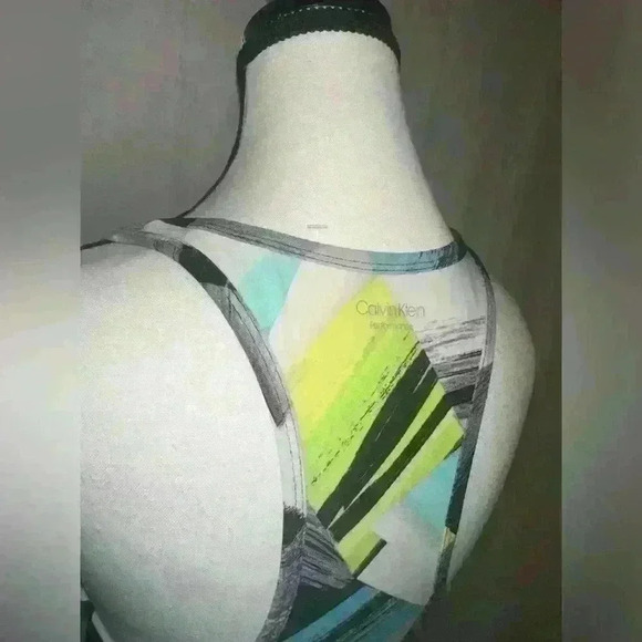 Calvin Klein Athletic Performance Racerback Cropped‎ Tank Top Prism Women's Sz M - Picture 5 of 7